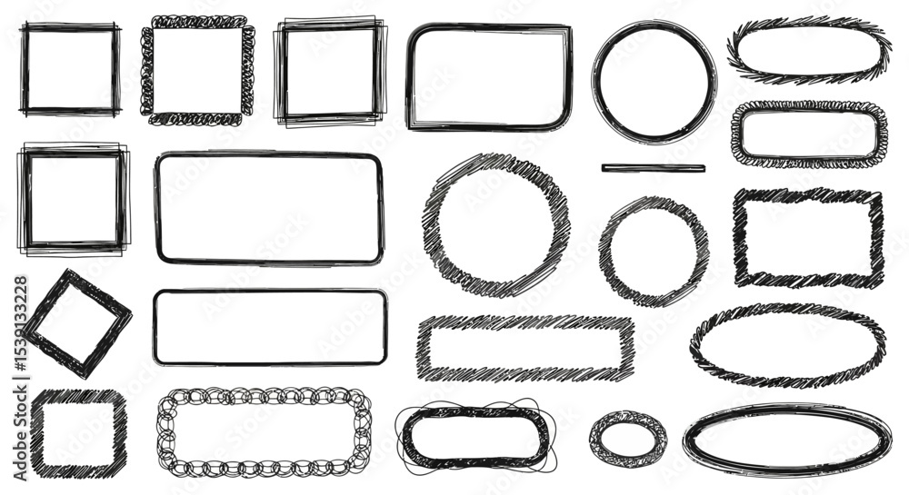 Hand-Drawn Doodle Frames A Collection of Sketch Style Borders and Shapes for Design Projects Hand-Drawn Doodle Frames A Collection of Sketch Style Borders and Shapes for Design Projects