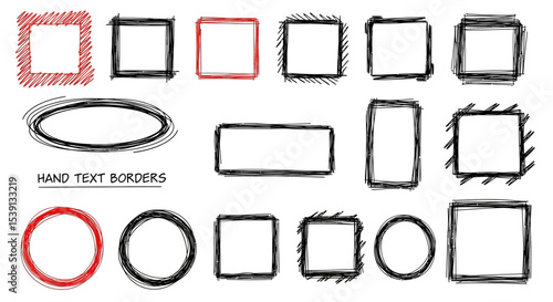 Hand-Drawn Text Borders A Collection of Sketchy Frames and Shapes for Design Projects