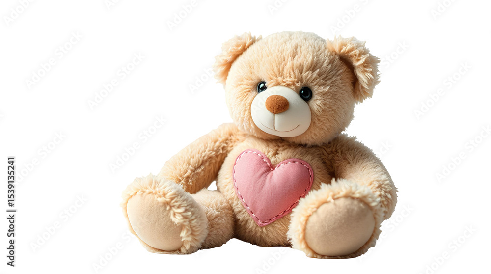 Obraz premium Photo of teddy bear sitting isolated on transparent background
