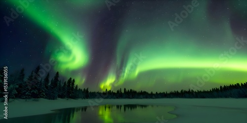 Wallpaper Mural Mesmerizing Aurora Borealis Dancing Lights Across Winter's Night Sky Torontodigital.ca