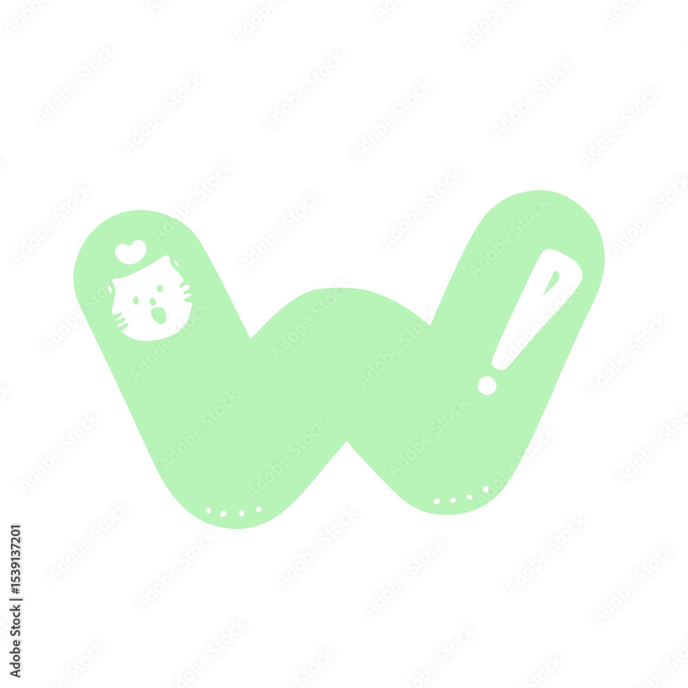Fototapeta premium Font letter W