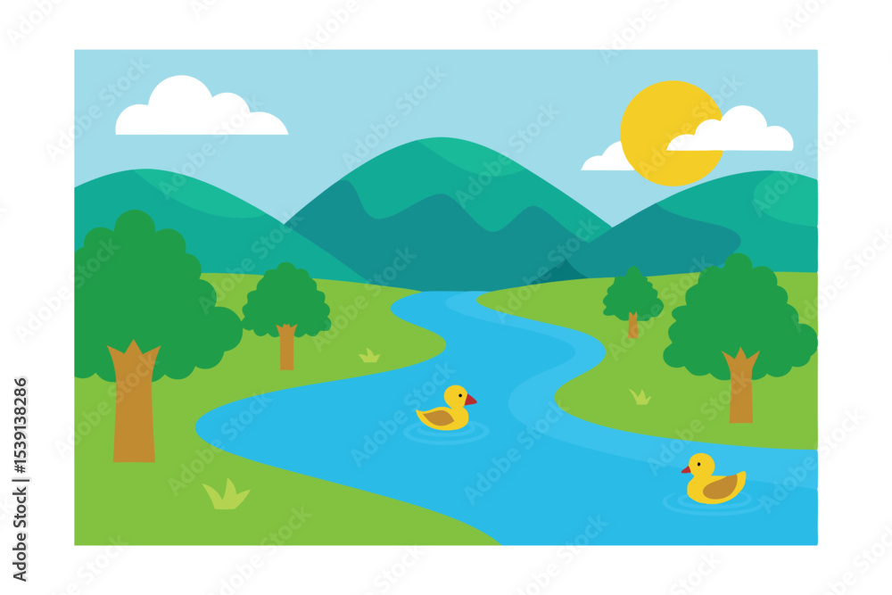 Obraz premium summer landscape with mountains