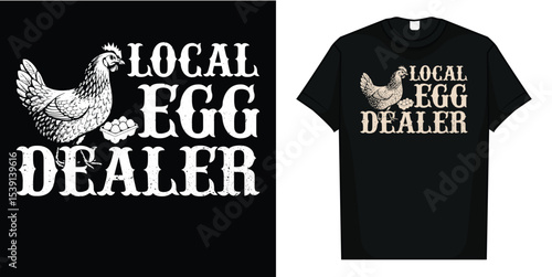 Local Egg Dealer Retro Chicken Funny Farmer Easter T-Shirt