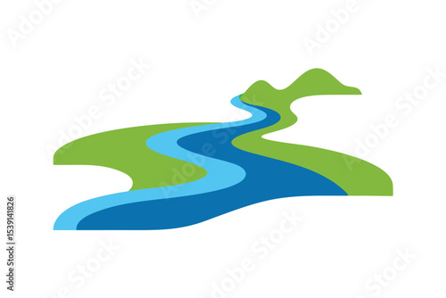 flat color river flowing