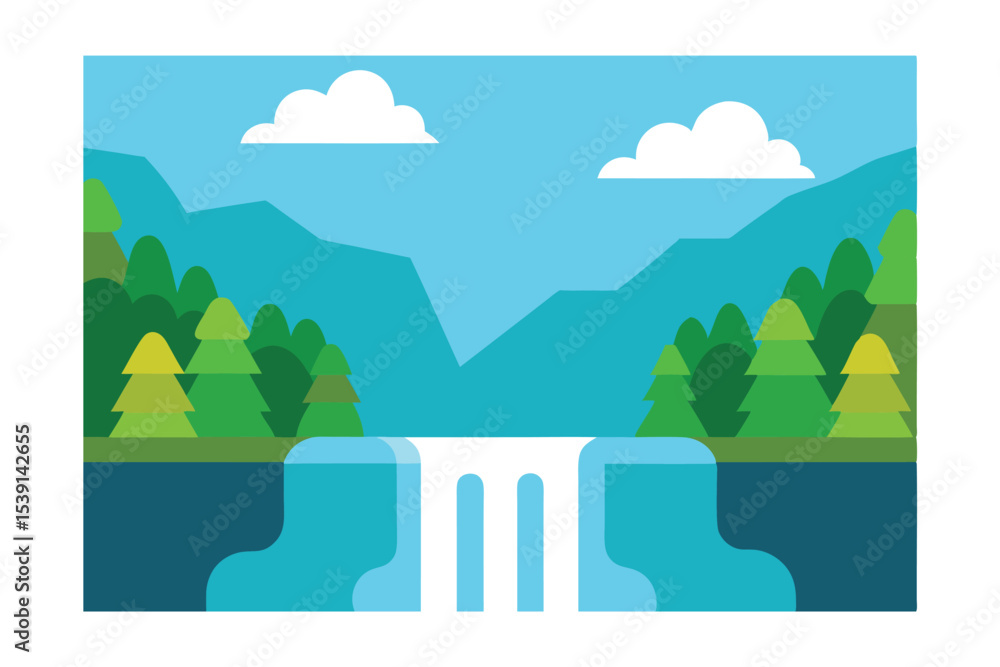 Fototapeta premium landscape with mountains and trees