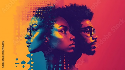 Vibrant Ethnic Fusion Portraits   Diverse Faces and Expressions in Colorful Digital Art