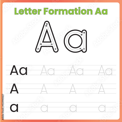 Letter Formation Worksheet for Kids - Uppercase and Lowercase A Practice Sheet