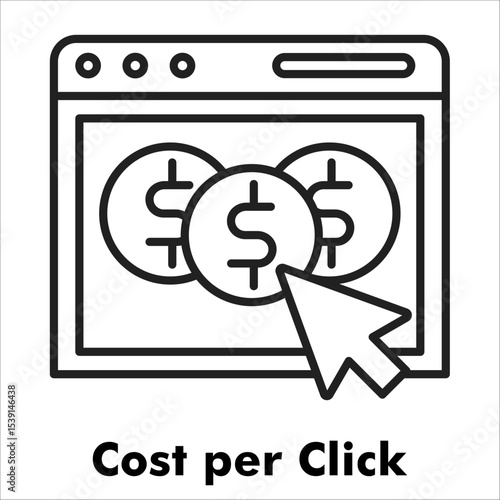 Cost Per Click Outline Icon