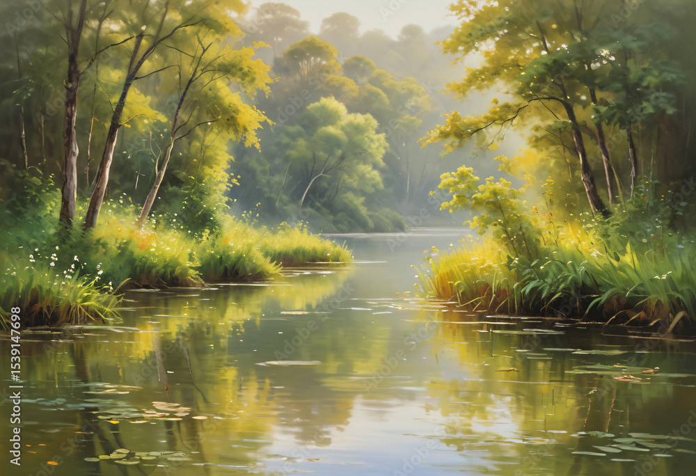 Fototapeta premium Serene Riverbank