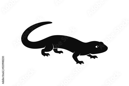 silhouette vector illustration of a salamander.eps