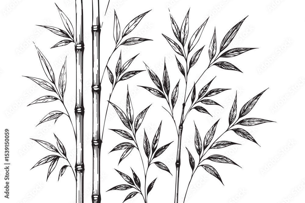 Naklejka premium 20250603_1821_Golden_Bamboo_Elegance_gen_01jwvgdnndff79ys7kknz8224m