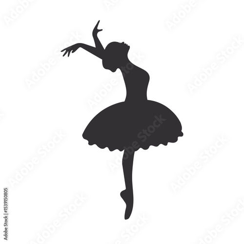 Ballerinas Silhouette On A White Background Vector