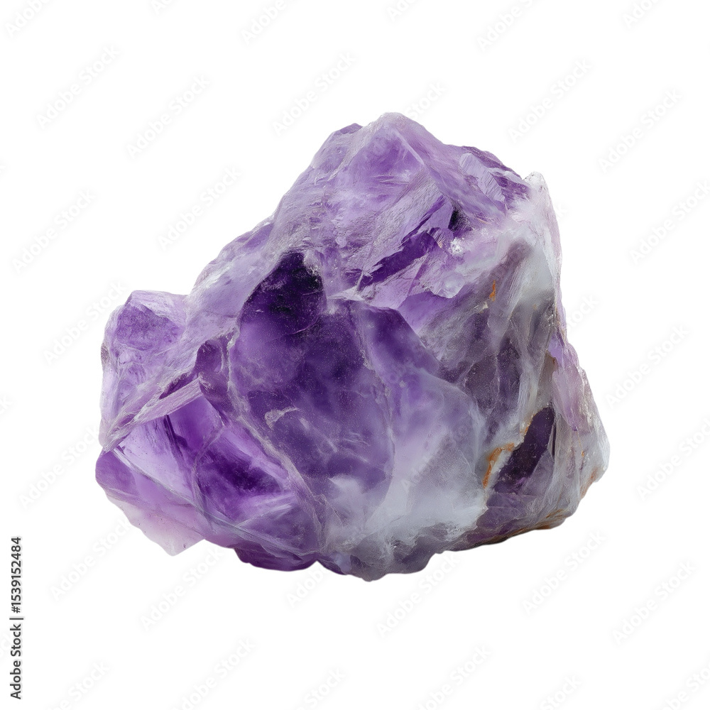 Big raw brazilian amethyst rock isolated on white Or transparent background Big raw brazilian amethyst rock isolated on white Or transparent background