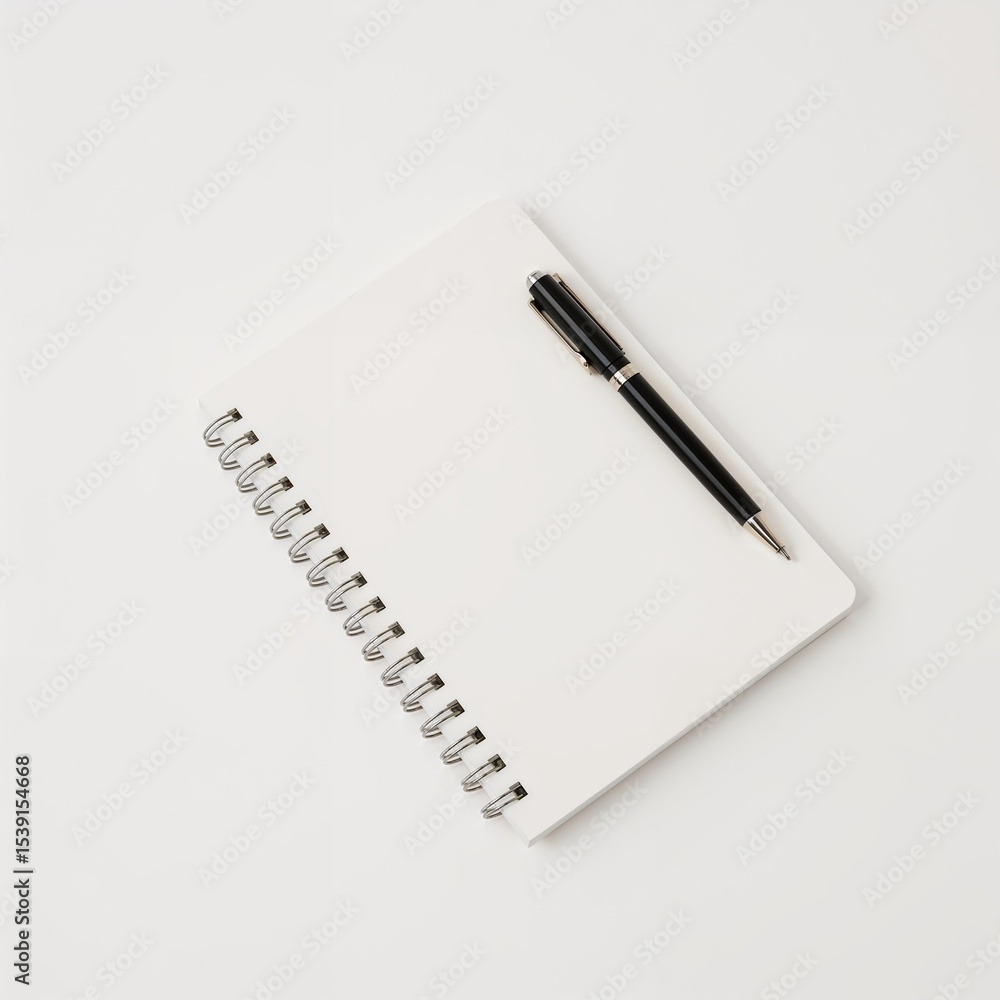 A close-up shot of an open notebook and pen. The pen lies gracefully on the crisp, blank page, suggesting the potential for ideas and creativity A close-up shot of an open notebook and pen. The pen lies gracefully on the crisp, blank page, suggesting the potential for ideas and creativity