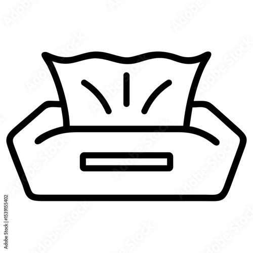 Simple outline icon of container of wet wipes in minimalistic style