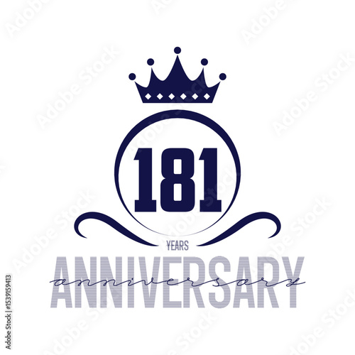 181 years logo design template. 181st anniversary vector and illustration.