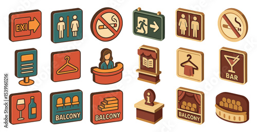 Hotel service silhouette icons set – flat, filled, hospitality and accommodation symbols
