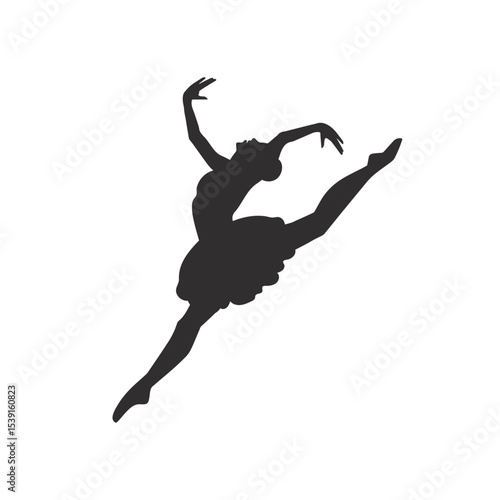 Ballerinas Silhouette On A White Background Vector