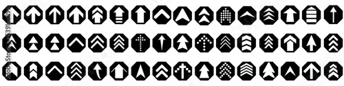 Up arrow vector icon set. scroll illustration sign collection. Direction symbol or logo. Arrow set of web icons in line style.