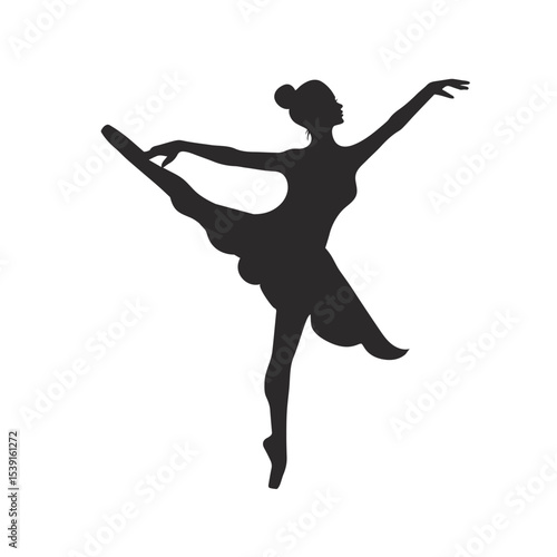 Ballerinas Silhouette On A White Background Vector