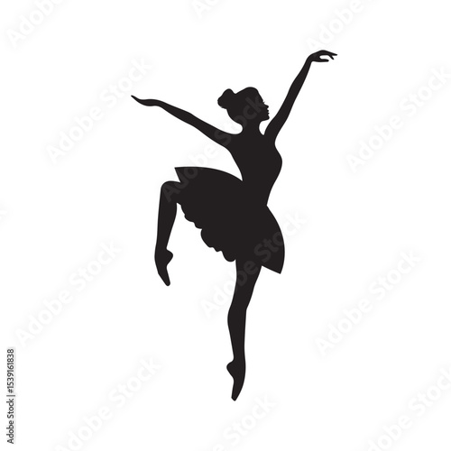 Ballerinas Silhouette On A White Background Vector
