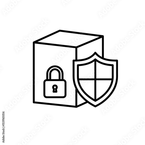 Blockchain technology icon representing security and protection