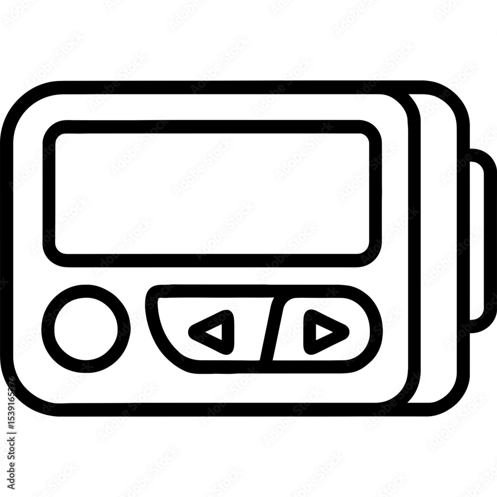 Pager beeper device outline icon vector Pager beeper device outline icon vector