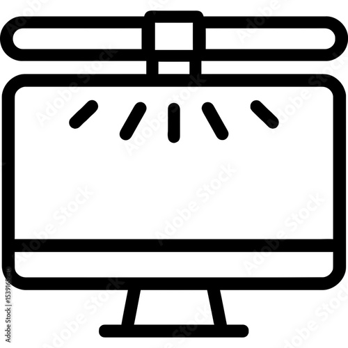 Monitor light bar outline icon vector