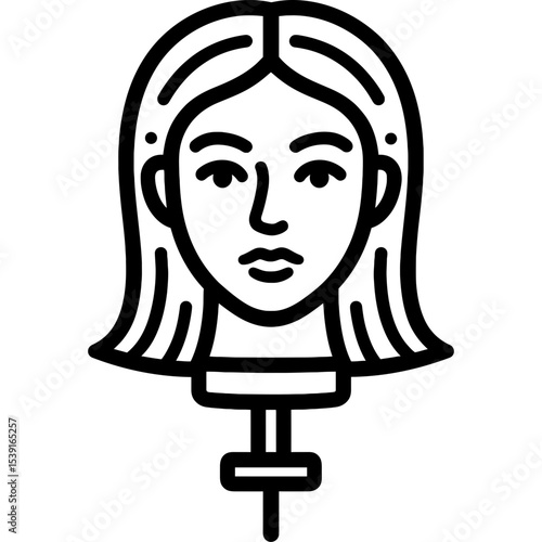 Outline vector of barbershop mannequin head