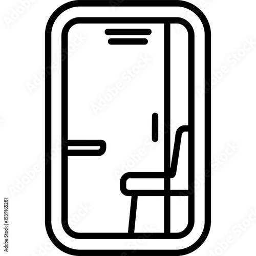 Privacy booth phone pod outline icon vector