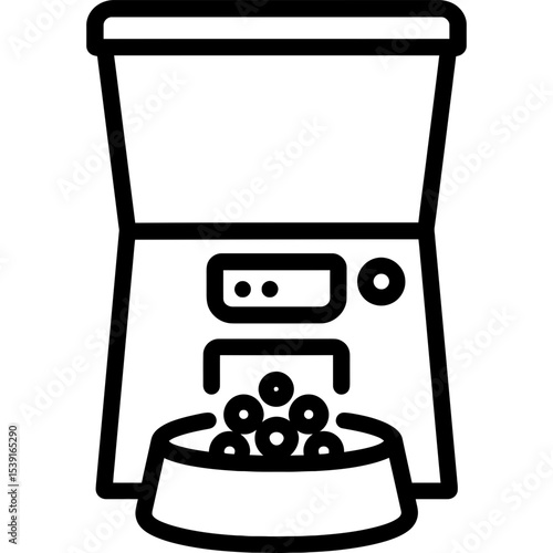 Smart pet feeder outline icon vector
