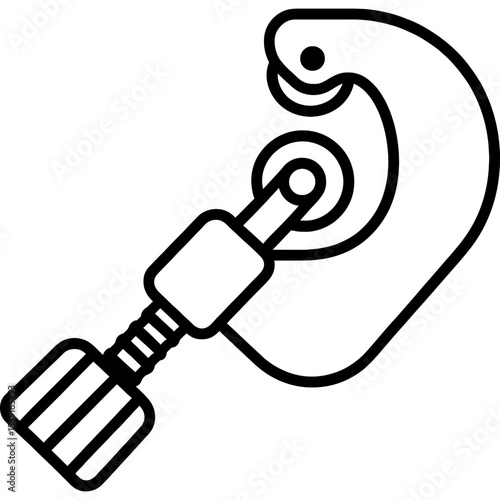 Pipe cutter outline icon vector