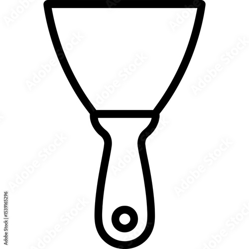 Putty knife outline icon vector