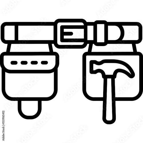 Tool belt outline icon vector