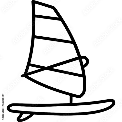 Windsurfing sail outline icon vector