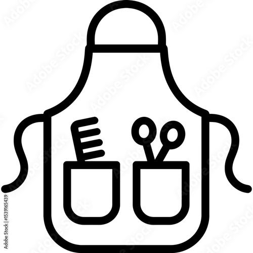 Vector outline icon of a salon apron with pockets
