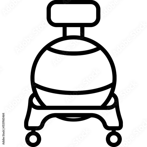 Balance ball chair outline icon vector