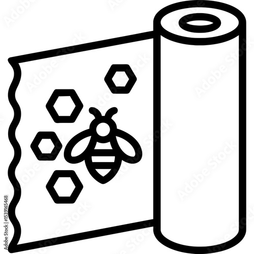 Beeswax food wrap roll outline icon vector