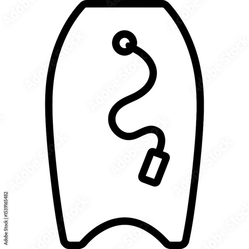 Bodyboard outline icon vector
