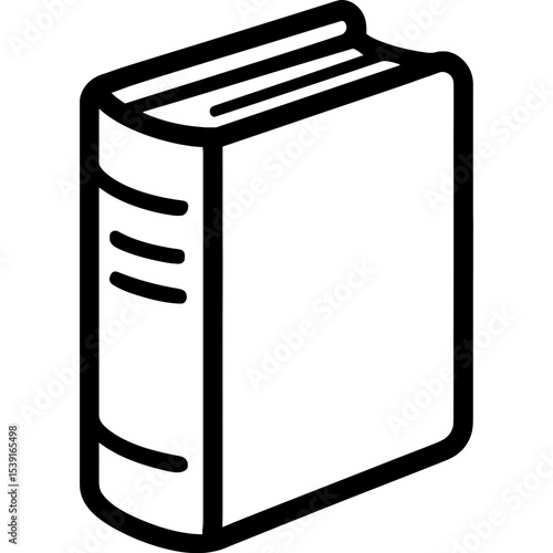 Hardcover book standing upright outline icon vector