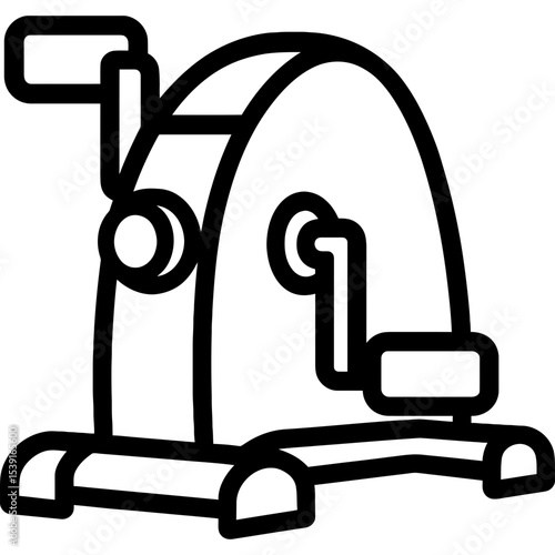 Under-desk bike pedaler outline icon vector