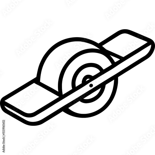 Onewheel electric skateboard outline icon vector