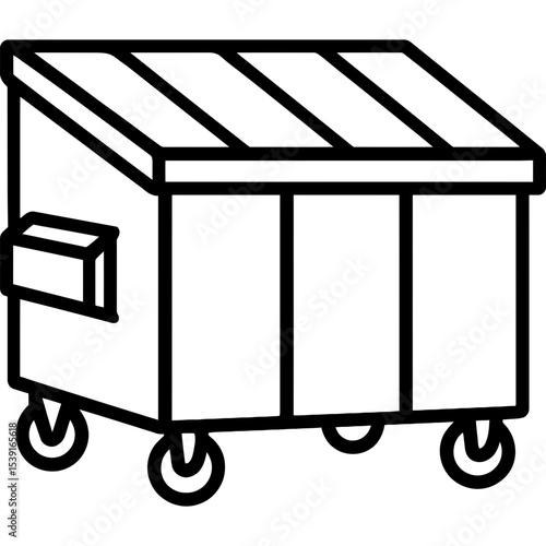 Minimalist dumpster outline icon
