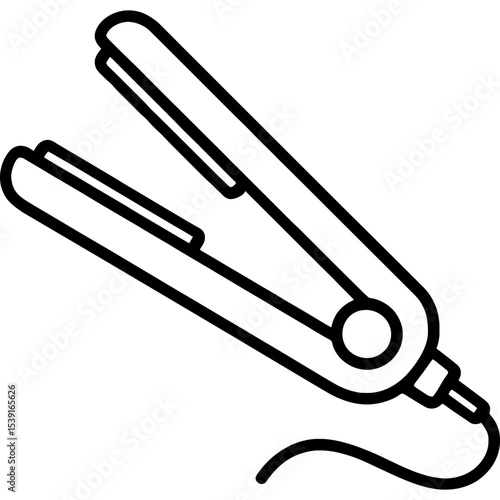 Minimalist hair straightener outline icon