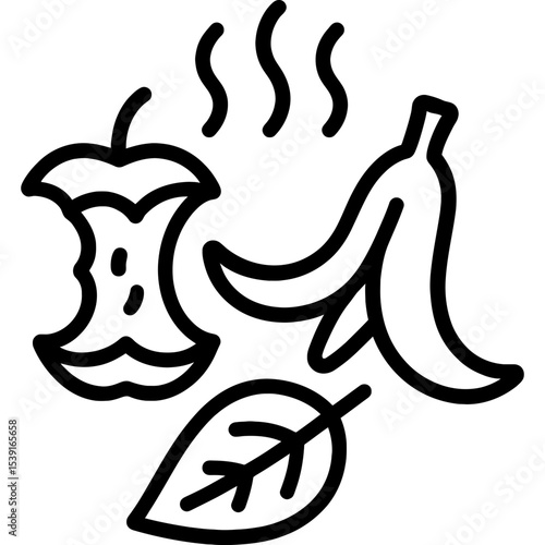 Minimalist biodegradable waste icon design