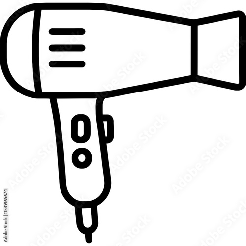 Minimalist hair dryer outline icon