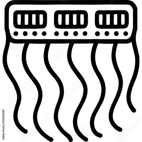 Outline icon of hair extension clips