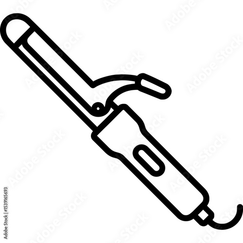 Minimalist curling iron vector icon