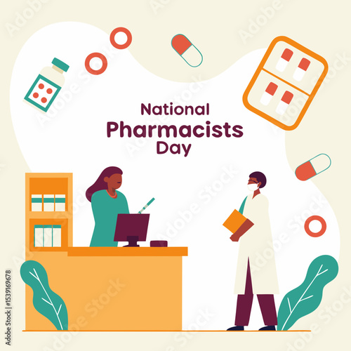 National pharmacist day vector banner editable 