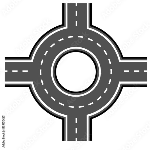 Road and highway in perspective icon. Road path with different bends. The road connects the cities road pieces in graphic style. Vector illustration isolated on transparent background